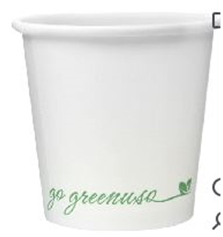 Cup de Cardboard "Go Green" White 3Oz/100ml 3Oz Ø5,6cm (50 Units)