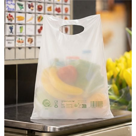 Home Compost die-cut handle bag 20 x 33 cm for shopping and food products