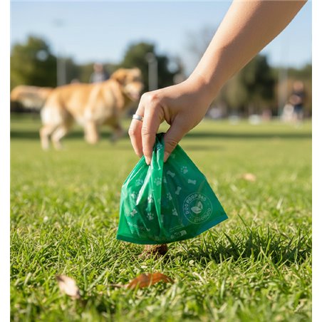 Biodegradable dog waste bag 20 x 33 cm for walks with pets