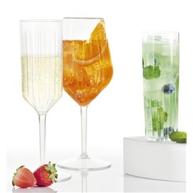 Flute Glass Low Foot "Kaleido" Tritan 470 ml (1 Units)