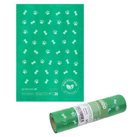 Roll of biodegradable dog waste bags 18 x 26 cm