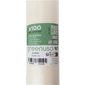 Roll of "Classic" 100% Bio-Compostable Bags 52x28cm 22µ (1200 Units)