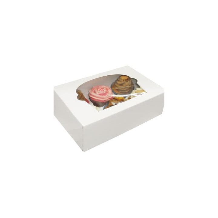 Paper Cupcake Box 6 Slots White 24,3x16,5x7,5cm (100 Units)