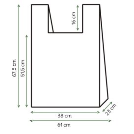 Reusable Plastic T-Shirt 60x70cm 50µm (400 Units)