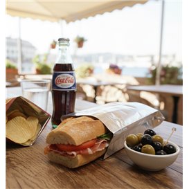 Paper Baguette Bag Greaseproof Aluminum 26+5x10,3cm (250 Units)