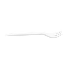 Plastic CPLA Appetizer Mini fork White 100 mm (1000 Units)