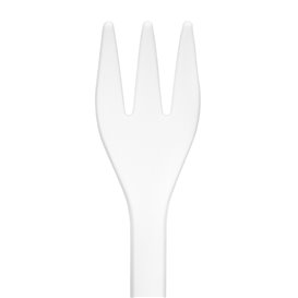 Plastic CPLA Appetizer Mini fork White 100 mm (50 Units)