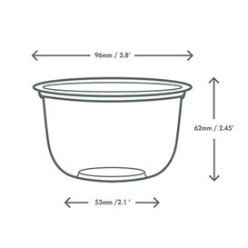 Clear Compostable PLA Tub 320 ml Ø9,6 cm (1000 Units)