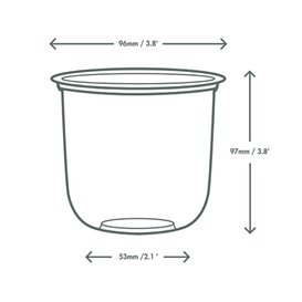 Clear Compostable PLA Tub 500 ml Ø9,6 cm (1000 Units)