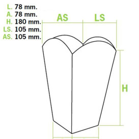 Paper Popcorn Box Medium Size 90gr 7,8x10,5x18cm (350 Units)