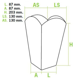 Paper Popcorn Box Large Size 150gr 8,7x13x20,3cm (250 Units)