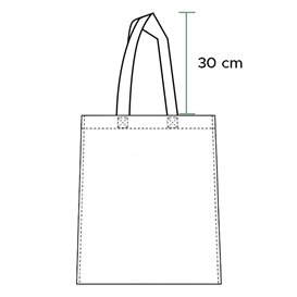 Non-Woven Bag with Short Handles Black 38x42cm (25 Units)