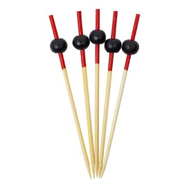 Black and Red Decorated Bamboo Skewer 7cm (100 Units)