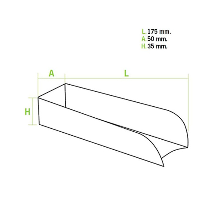 Paper Hot Dog Tray 17x5x3,5cm (100 Units)