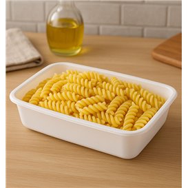 White Rectangular PP Container 500ml 17,4x11,6x4,3cm (25 Units)