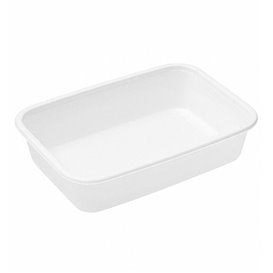 White Rectangular PP Container 500ml 17,4x11,6x4,3cm (500 Units)