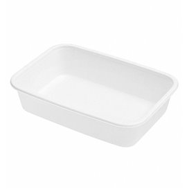 White Rectangular PP Container 500ml 17,4x11,6x4,3cm (25 Units)