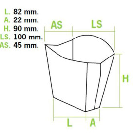 Paper French Fries Scoop Container Kraft Small size 8,2x2,2x9cm (600 Units)