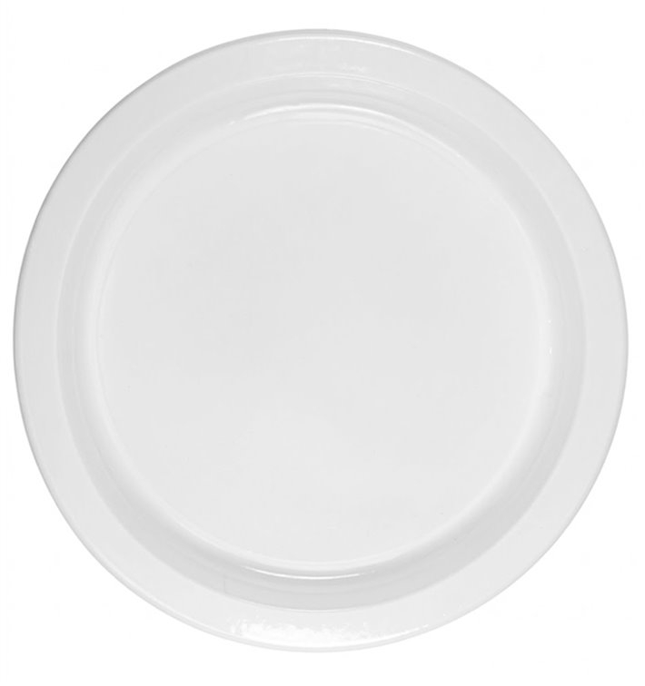 Economy Reusable White PS Plate Ø22cm (100 Units)