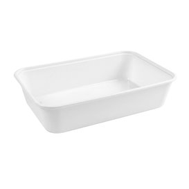 White Rectangular PP Plastic Container 500ml 17,3x11,9x3,9cm (50 Units)