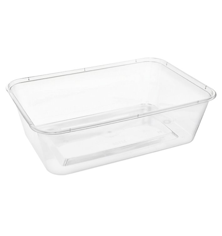Transparent PP Plastic Rectangular Container 650ml 17,3x11,9x5,1cm (500 Units)