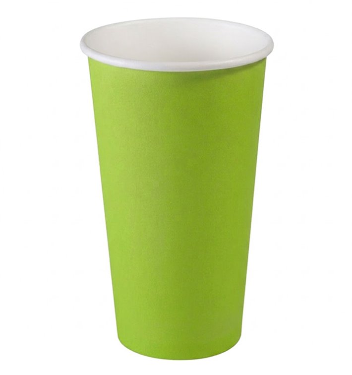 Green Paper Cups "Colors" 20Oz/600ml Ø9,0cm (160 Units)