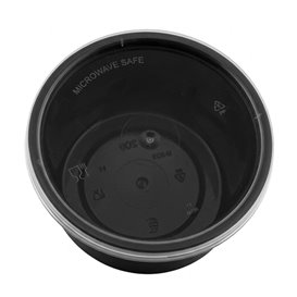 Black PP Sauce Container with Lid 4Oz/120ml (100 Units)