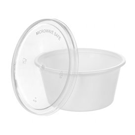White PP Sauce Container with Lid 2Oz/60ml (100 Units)