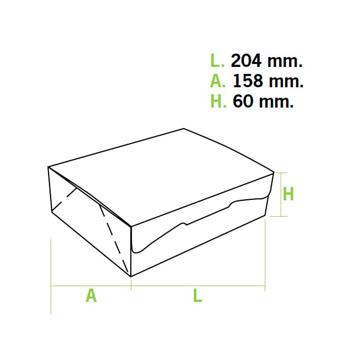 Paper Bakery Box White 20,4x15,8x6cm 1Kg (20 Units)