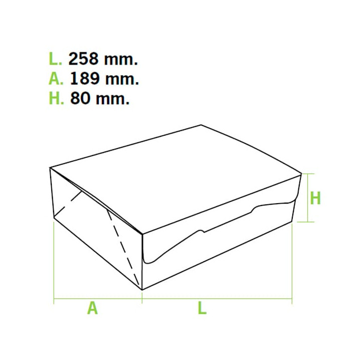 Paper Bakery Box White 25,8x18,9x8cm 2Kg (25 Units)
