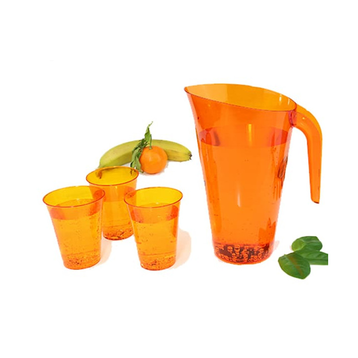 Plastic Jar PS Reusable Orange 1.500 ml (20 Units)