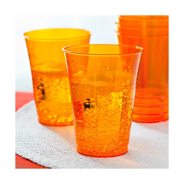 Plastic Cup PS Injection Moulding Orange 230 ml (10 Units) 
