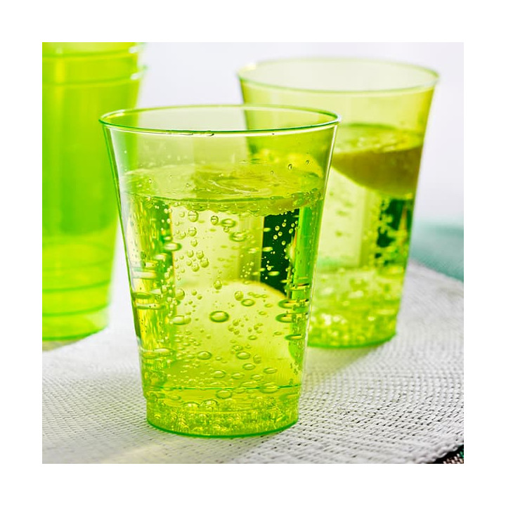 Plastic Cup PS Injection Moulding Green 230 ml (10 Units) 