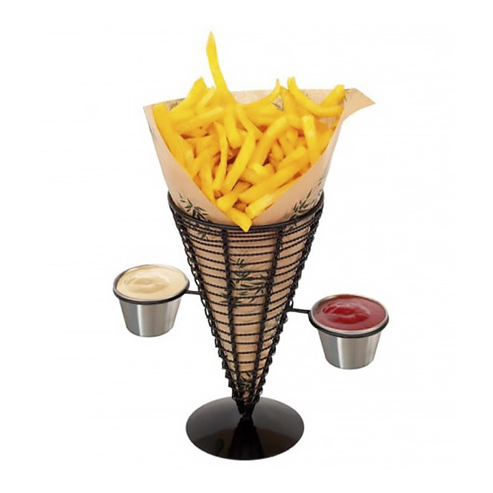 Serving Basket Containers Steel 2 Cups Ø12,8x18cm (1 Unit) 