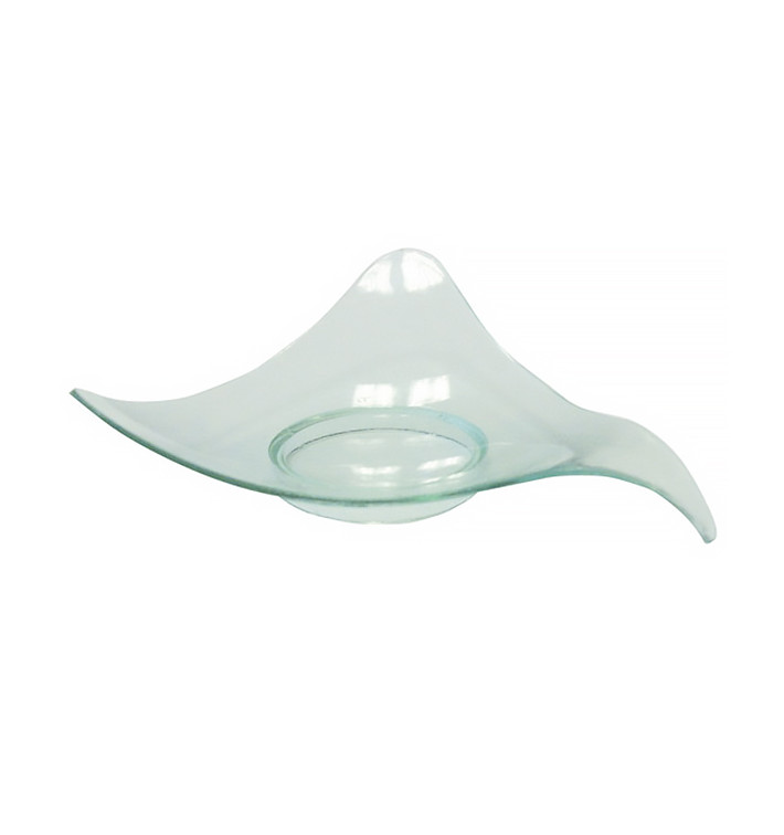 Plastic Tasting Plate PS Triangular shape Water Green 8cm 