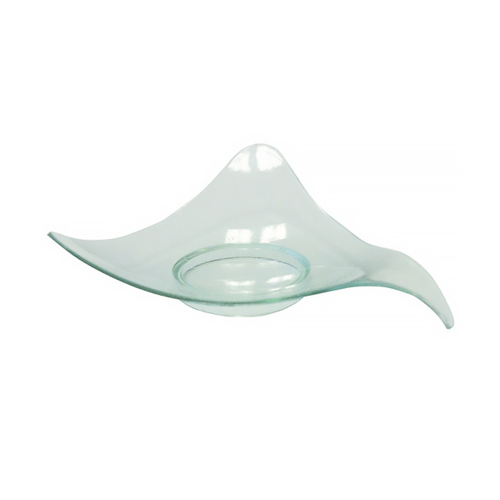 Plastic Tasting Plate PS Triangular shape Water Green 8cm 