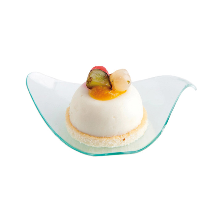 Plastic Tasting Plate PS Triangular shape Water Green 8cm (30 Units) 