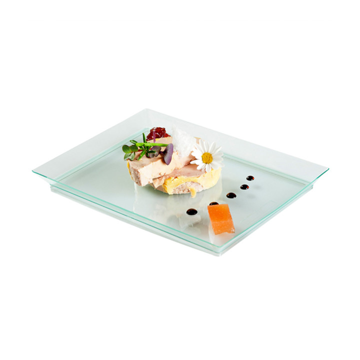 Plastic Tray PS Extra Rigid Water Green 13x18cm 