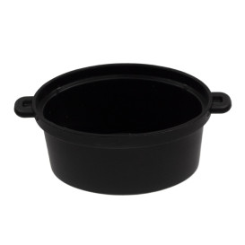 Serving Pot with Lid PP Black 9,1x5,8cm 65ml (216 Units)