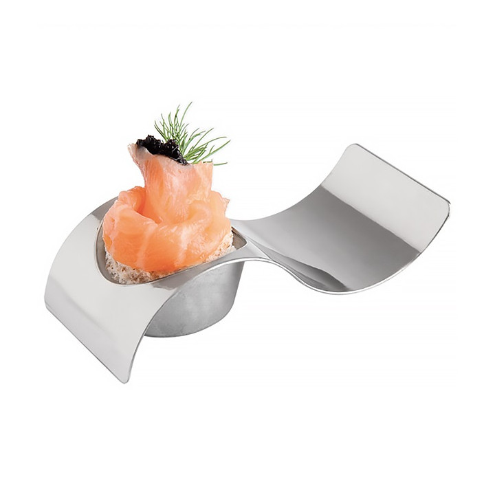 Tasting Plastic Plate PS "Ola" Silver 9,5x4,2cm 