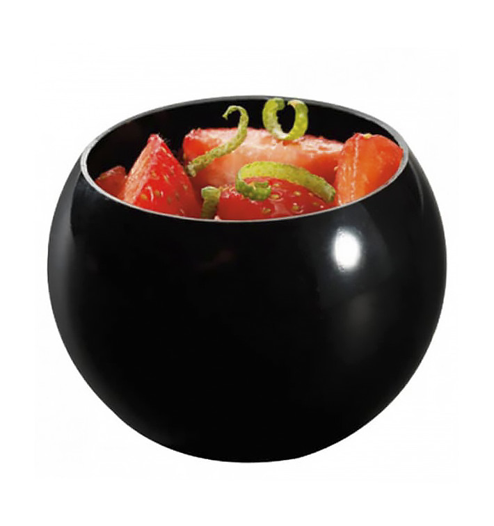Tasting Plastic Bowl PS Sfere Shape Large Size Black 150 ml 