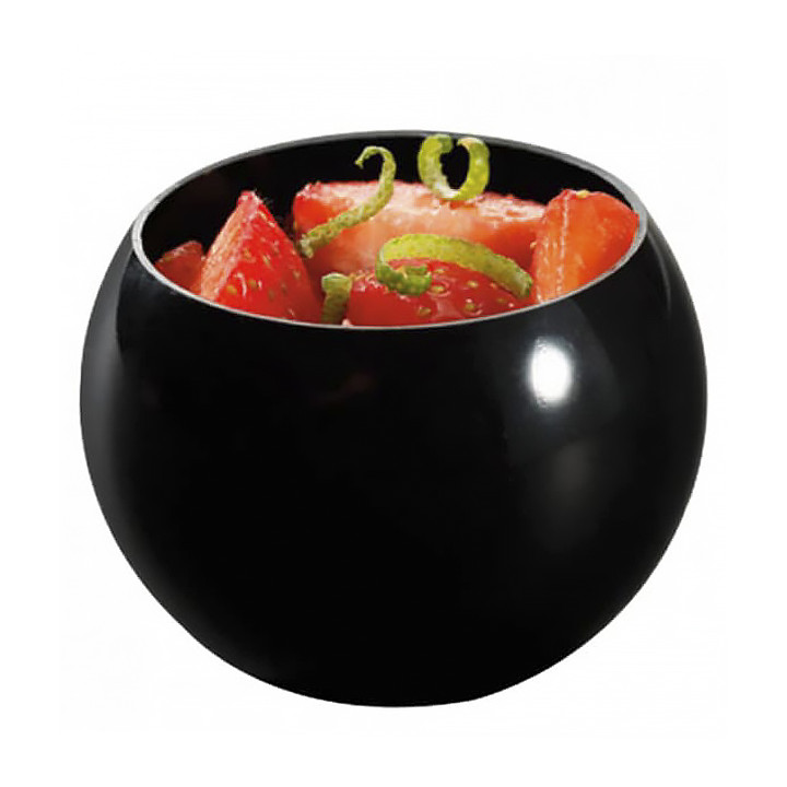 Tasting Plastic Bowl PS Sfere Shape Large Size Black 150 ml 