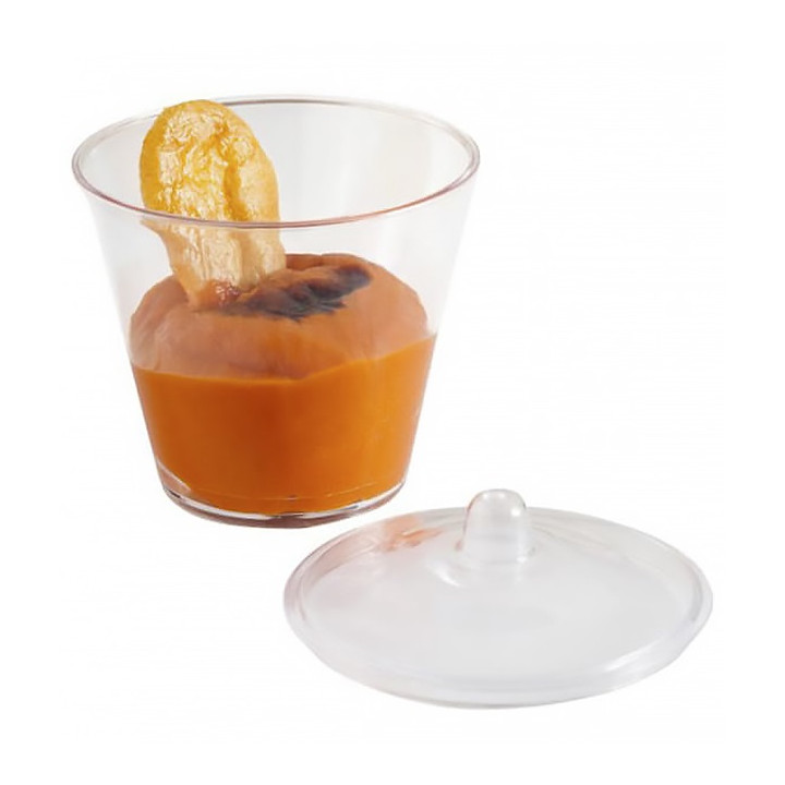 Plastic Bowl with Lid PS Round Shape Water Green 6,4x6,9cm 