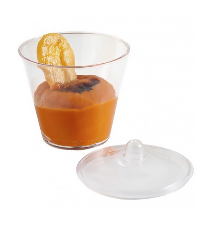 Plastic Bowl with Lid PS Round Shape Water Green 6,4x6,9cm 