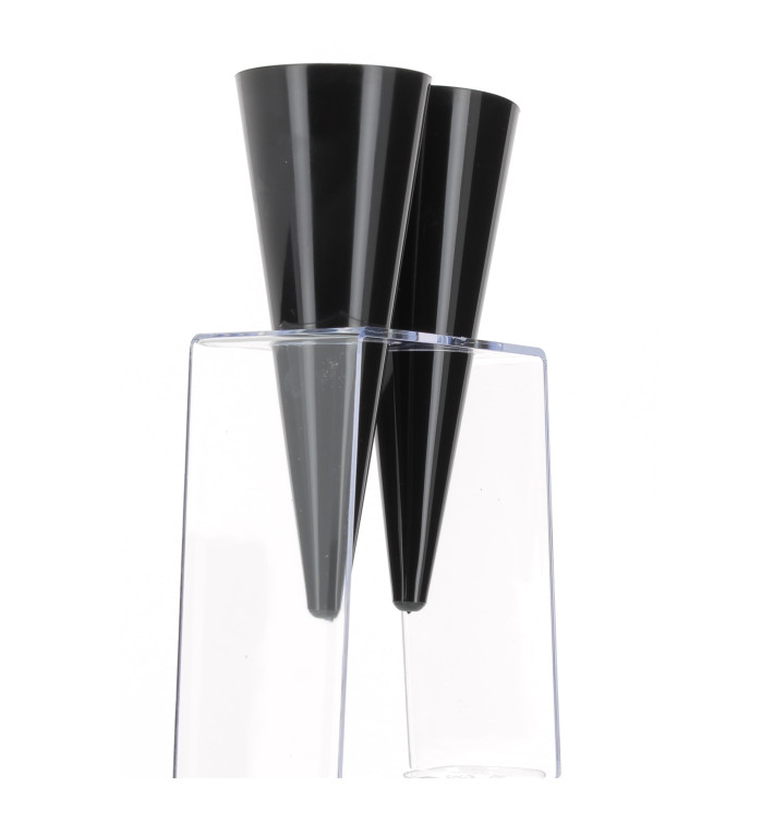 Plastic Flute Stand 2 Slots Clear 