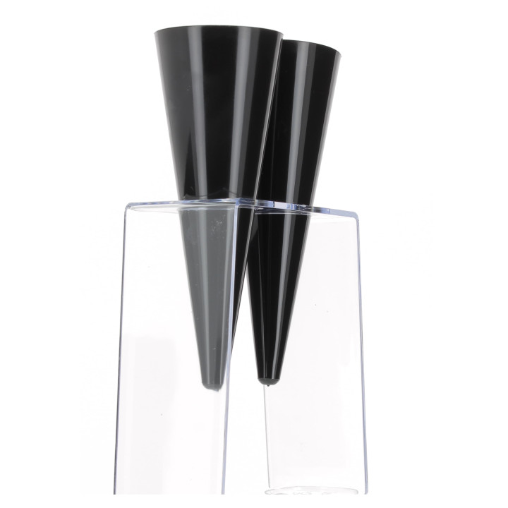 Plastic Flute Stand 2 Slots Clear 