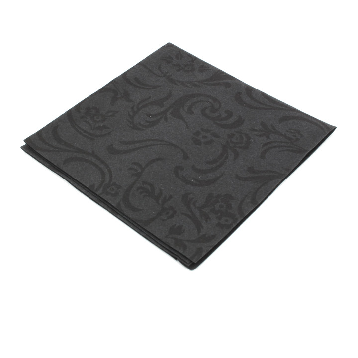 Airlaid Napkins "Damascato" Black 40x40cm (50 Units) 