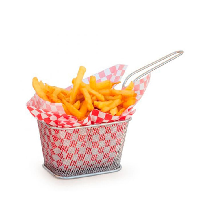 Serving Mini Fryer Container Steel 10x10x7,5cm (6 Units)