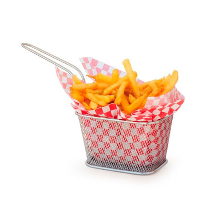 Serving Mini Fryer Container Steel 13x11x8cm (6 Units)