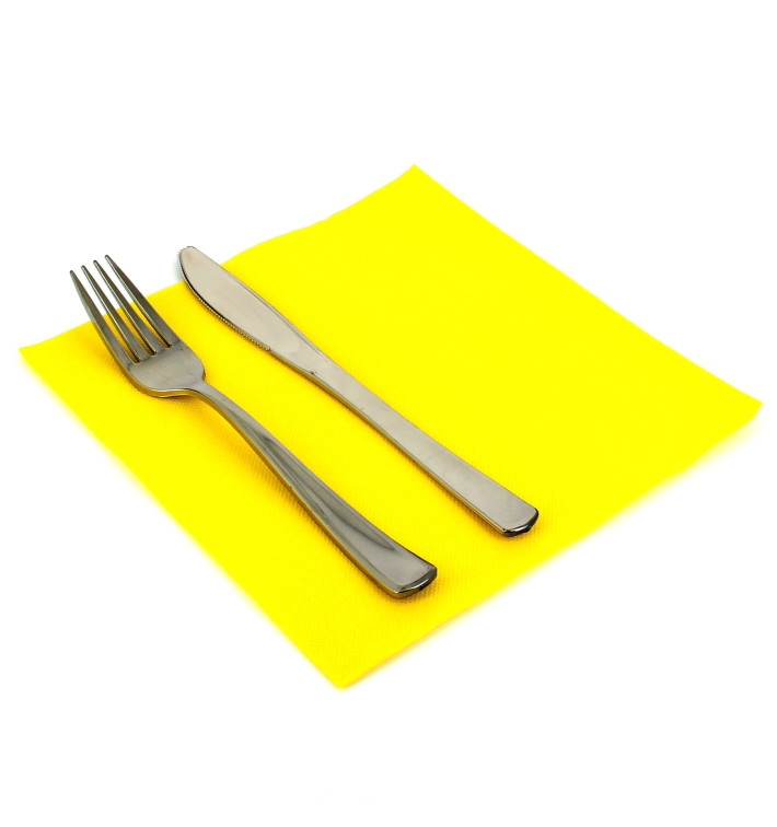 Paper Napkin Double Point Yellow 40x40cm 
